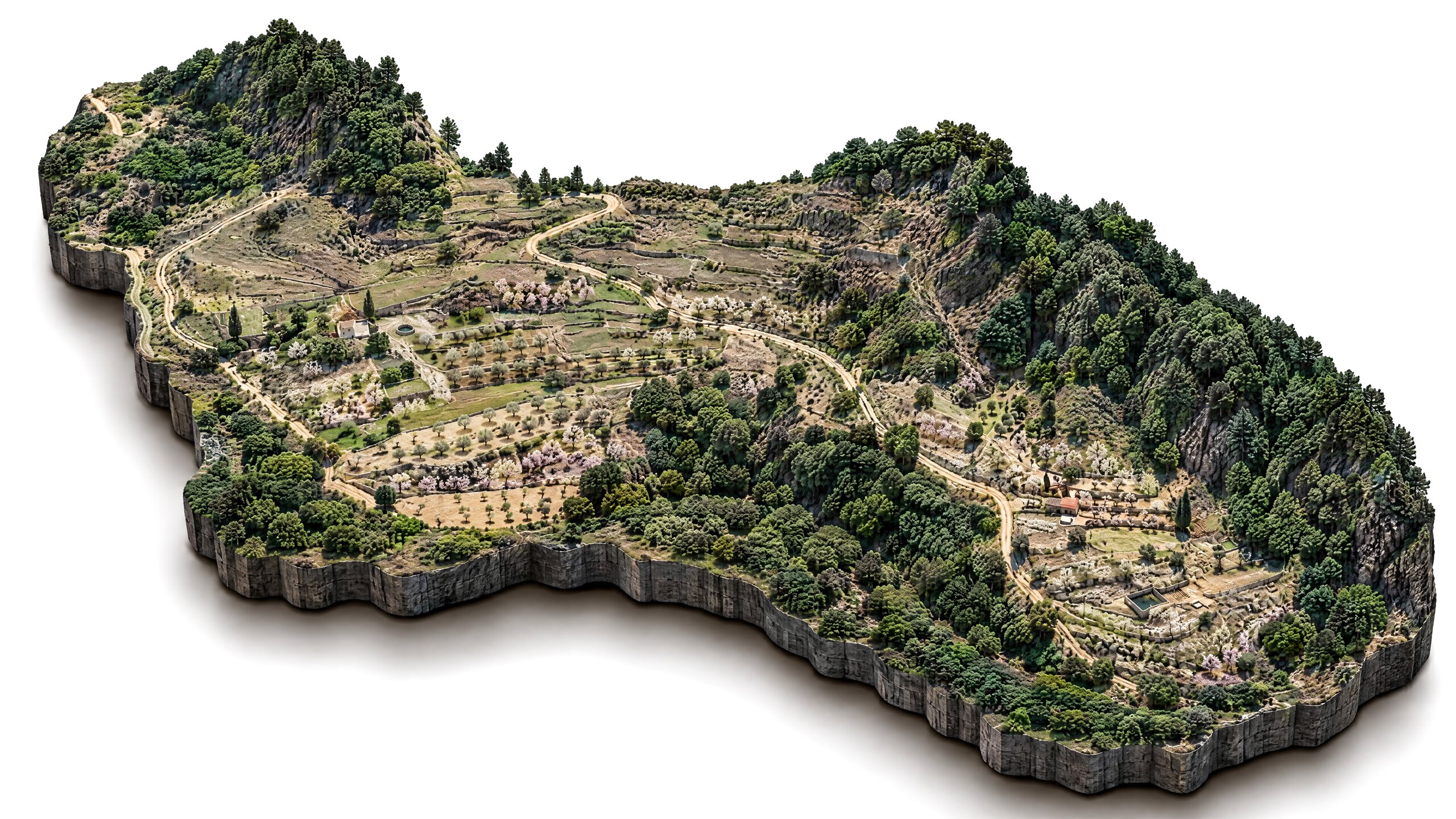 Scale model of the land at Almond Avenue
